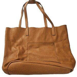 Vintage Brown Boho Bag Purse Tote Large 13 1/2" x 14" Pebbled